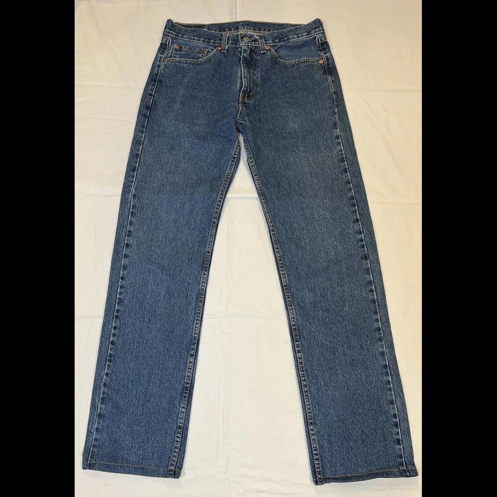 Levi's 505 Jeans 32 X 36 Men's Western Red‎ Tab Blue Denim Straight Workwear